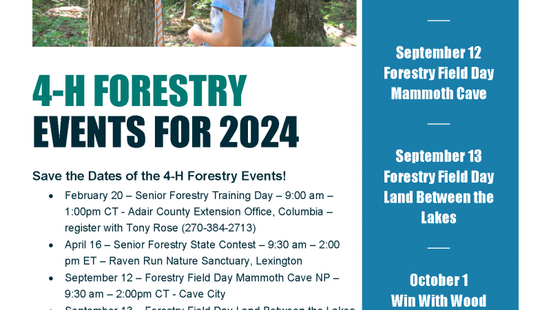 4-H Forestry Events for 2024