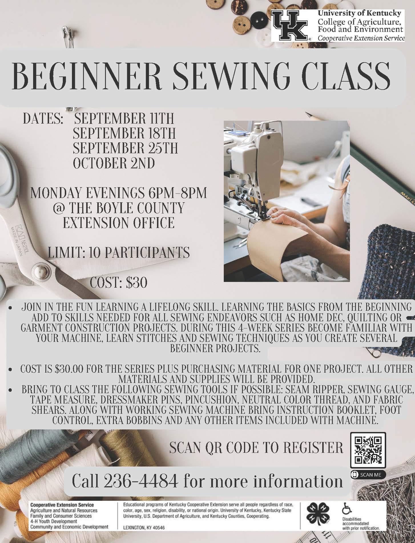 Beginners Sewing Course - Day 1 - The Basics 