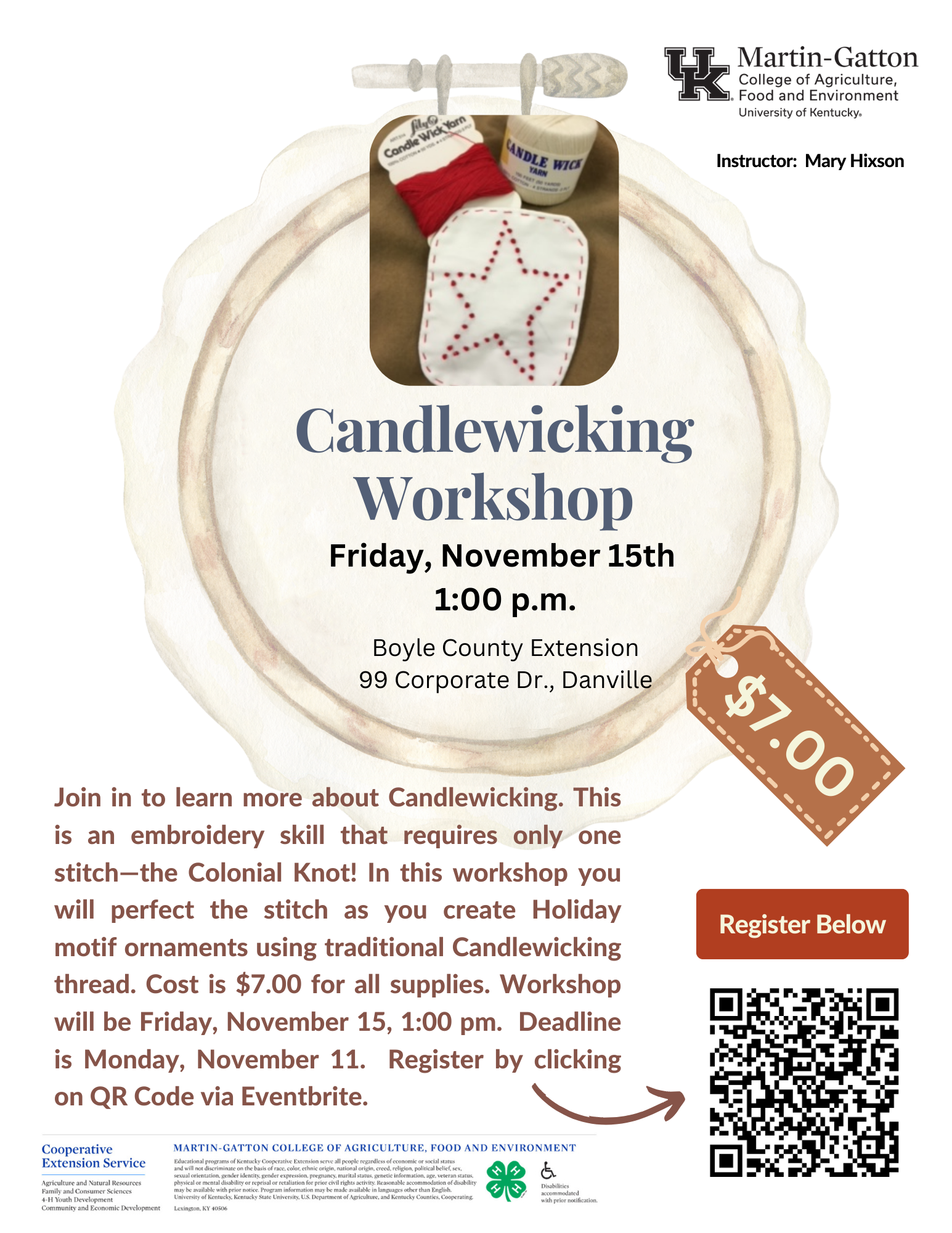 Candlewicking Workshop