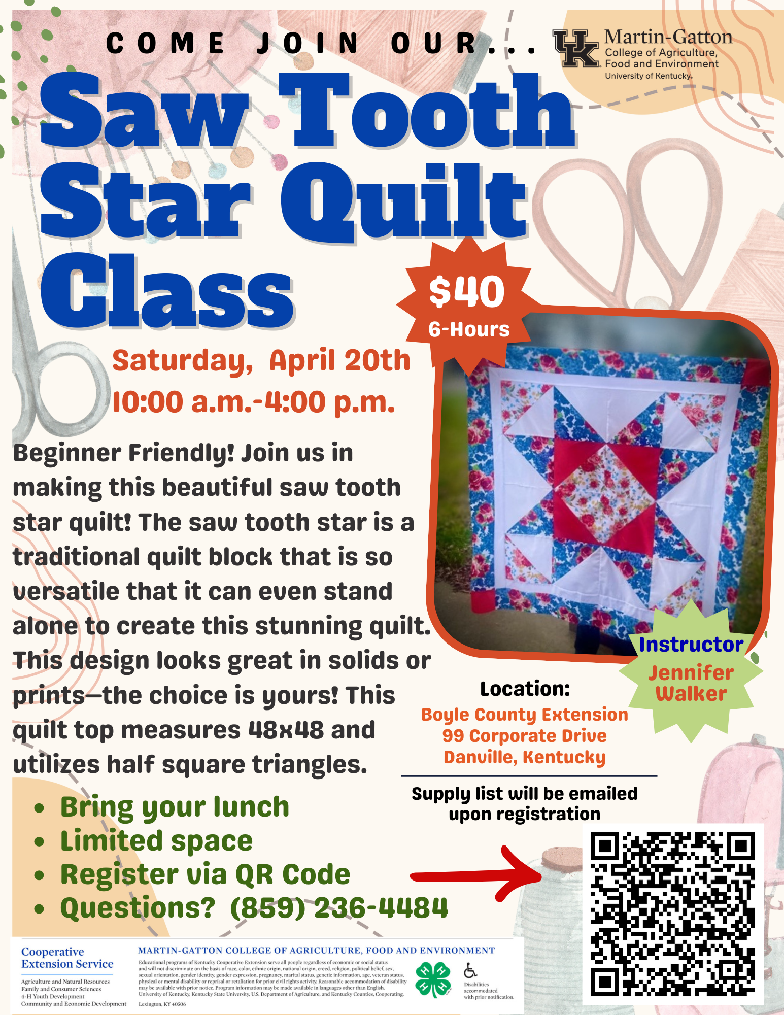 Saw Tooth Star Quilt Class