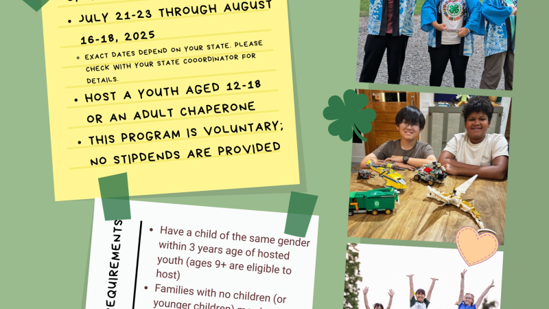 States' 4- H Summer Hosting